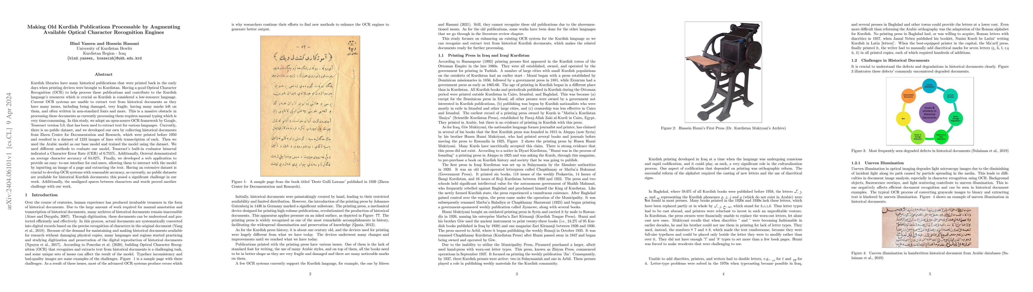 Thumbnail for Making Old Kurdish Publications Processable by Augmenting Available
  Optical Character Recognition Engines
