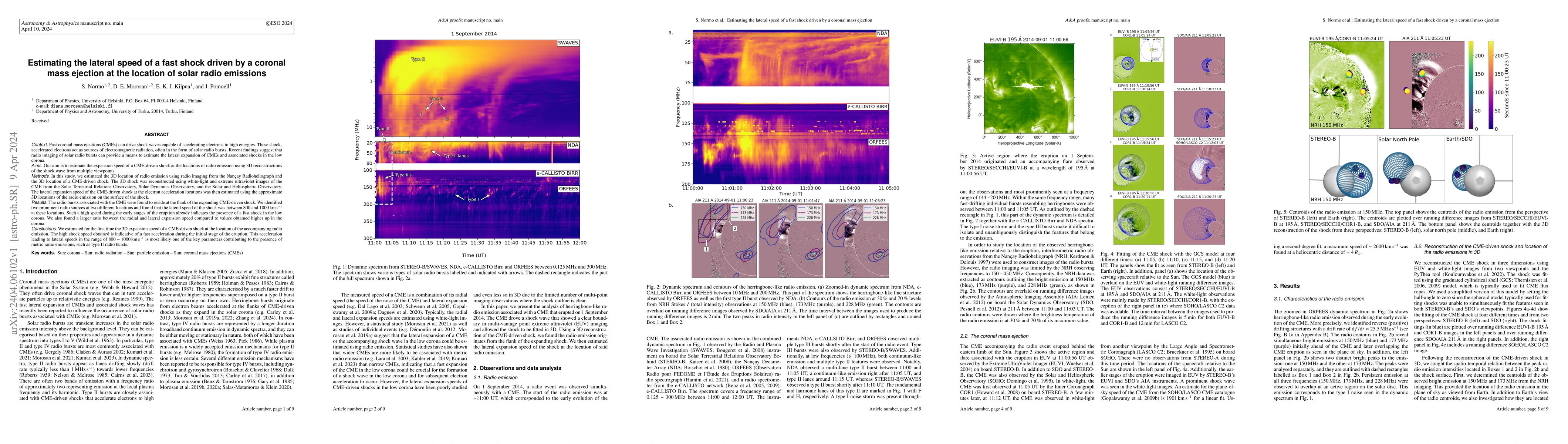 Thumbnail for Estimating the lateral speed of a fast shock driven by a coronal mass
  ejection at the location of solar radio emissions