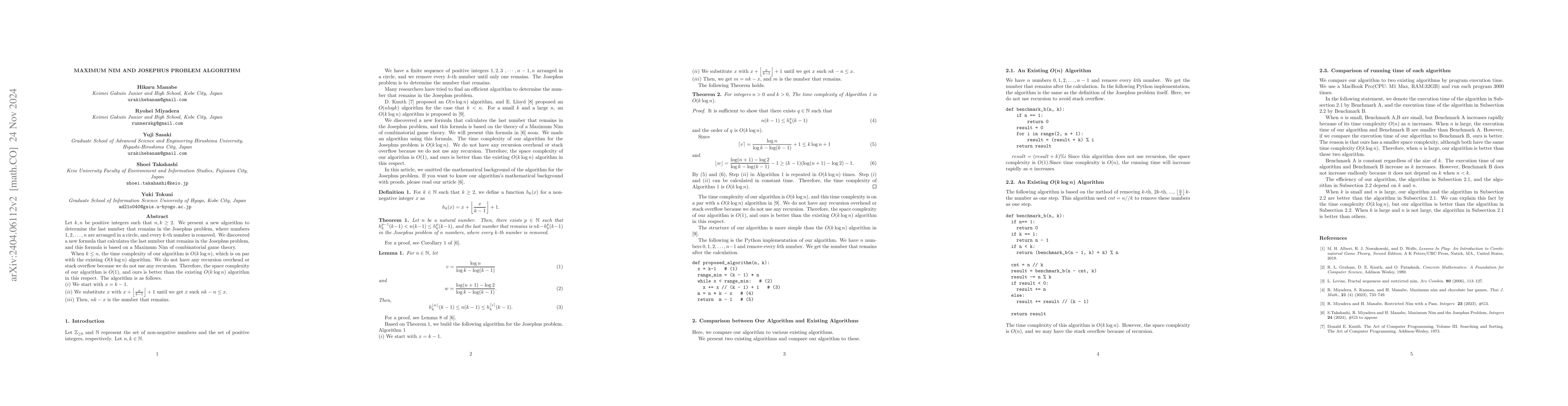 Thumbnail for Maximum Nim and Josephus Problem algorithm