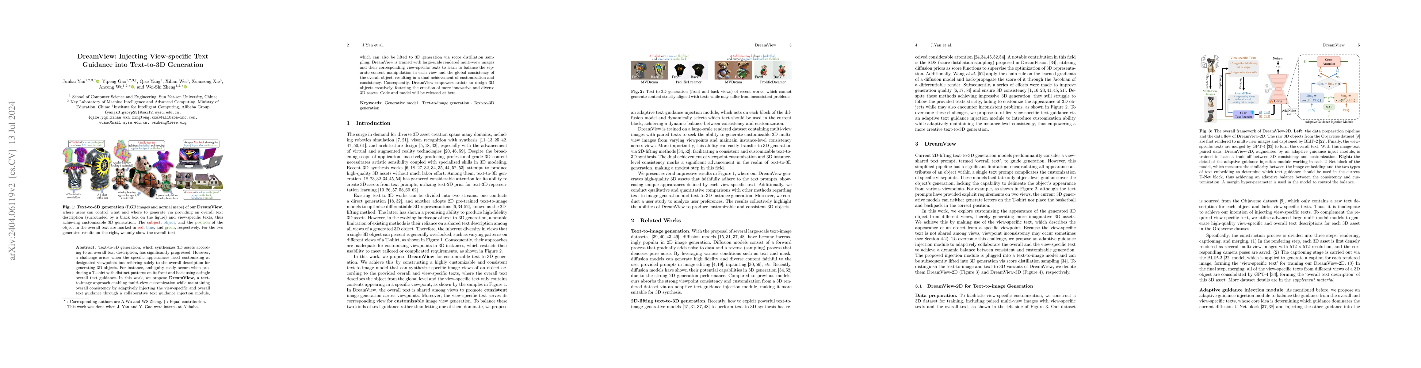 Thumbnail for DreamView: Injecting View-specific Text Guidance into Text-to-3D
  Generation