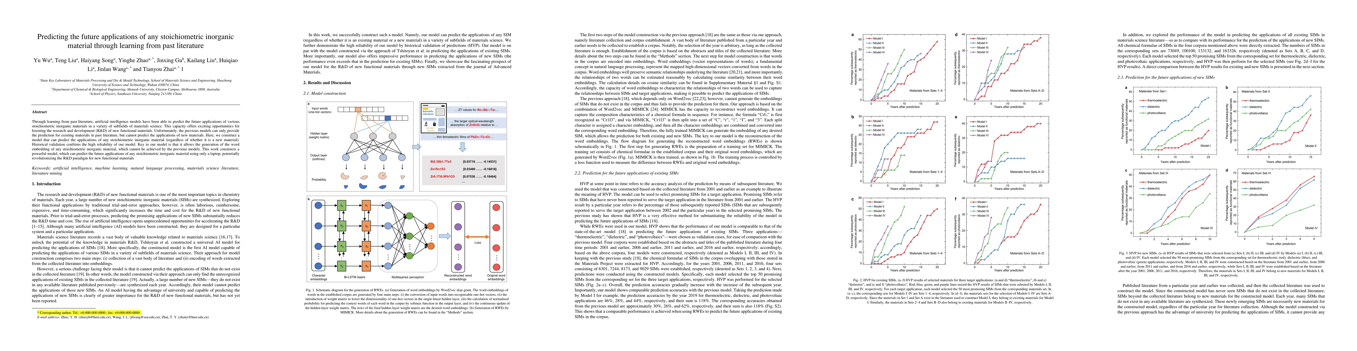 Thumbnail for Predicting the future applications of any stoichiometric inorganic
  material through learning from past literature