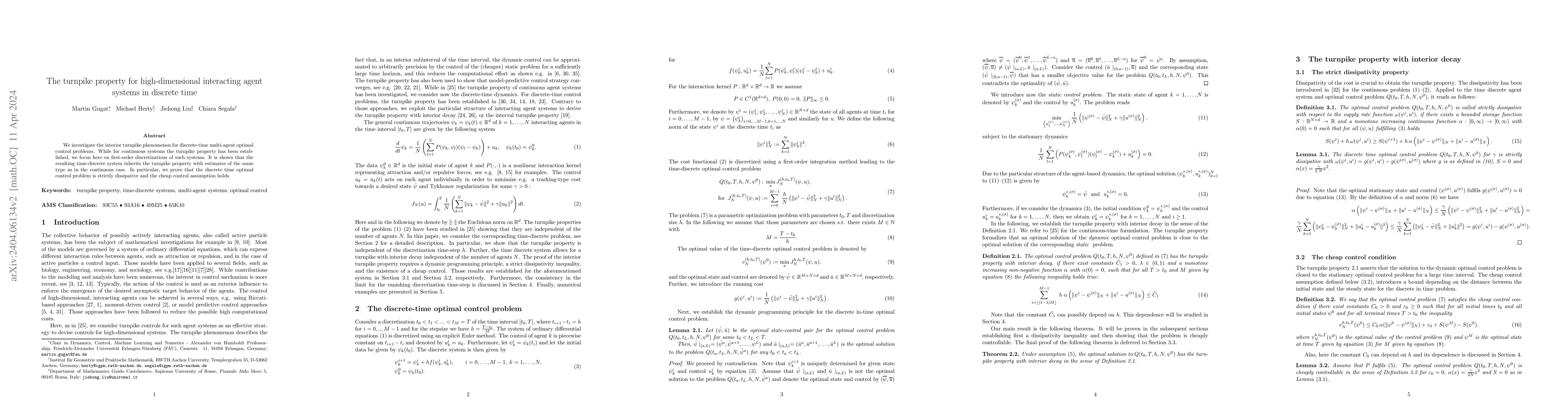 Thumbnail for The turnpike property for high-dimensional interacting agent systems in
  discrete time