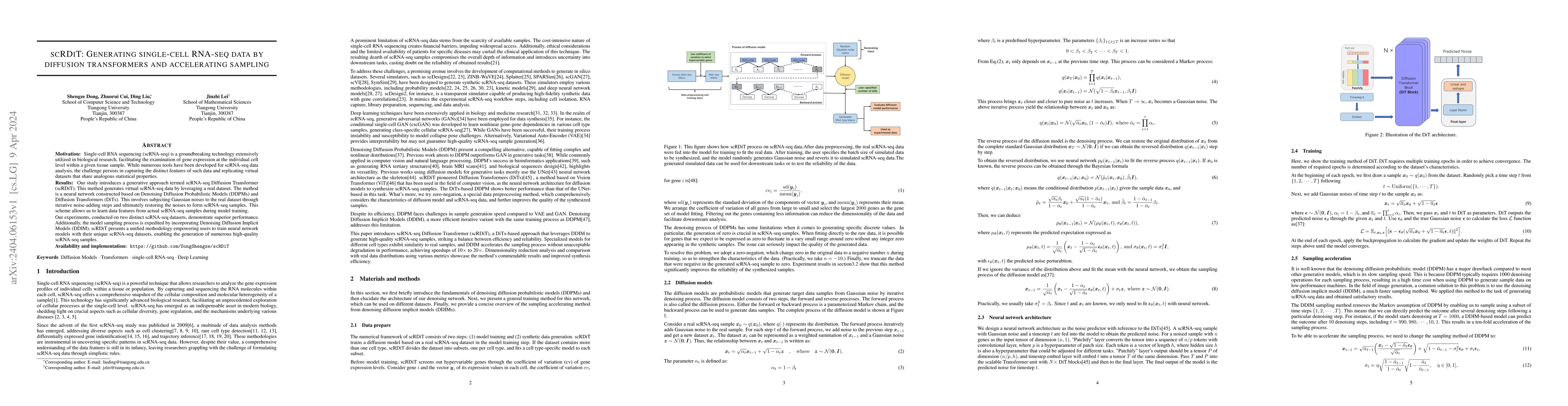 Thumbnail for scRDiT: Generating single-cell RNA-seq data by diffusion transformers
  and accelerating sampling