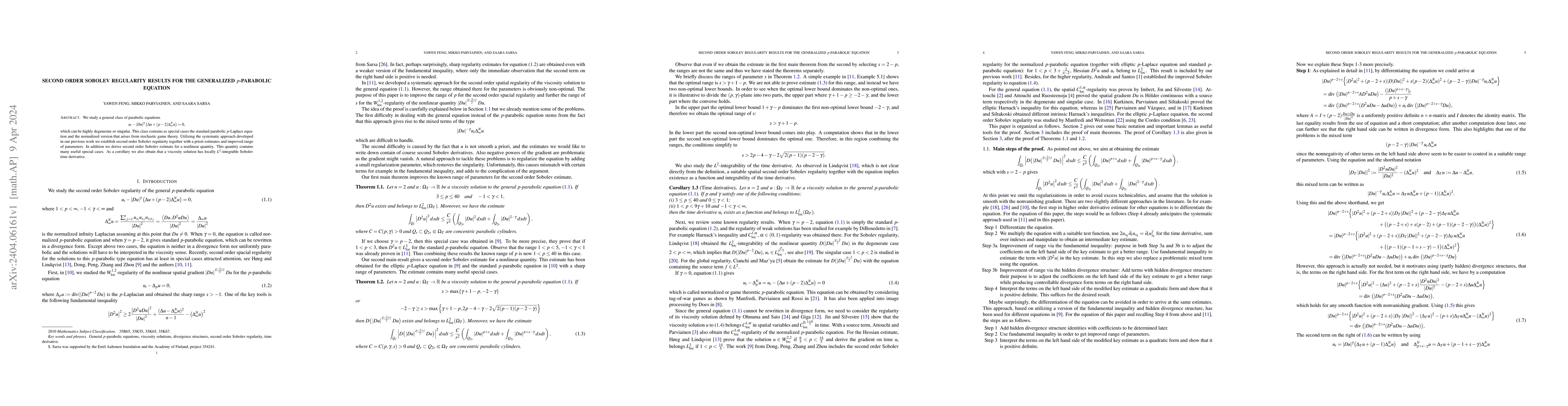 Thumbnail for Second order Sobolev regularity results for the generalized
  $p$-parabolic equation