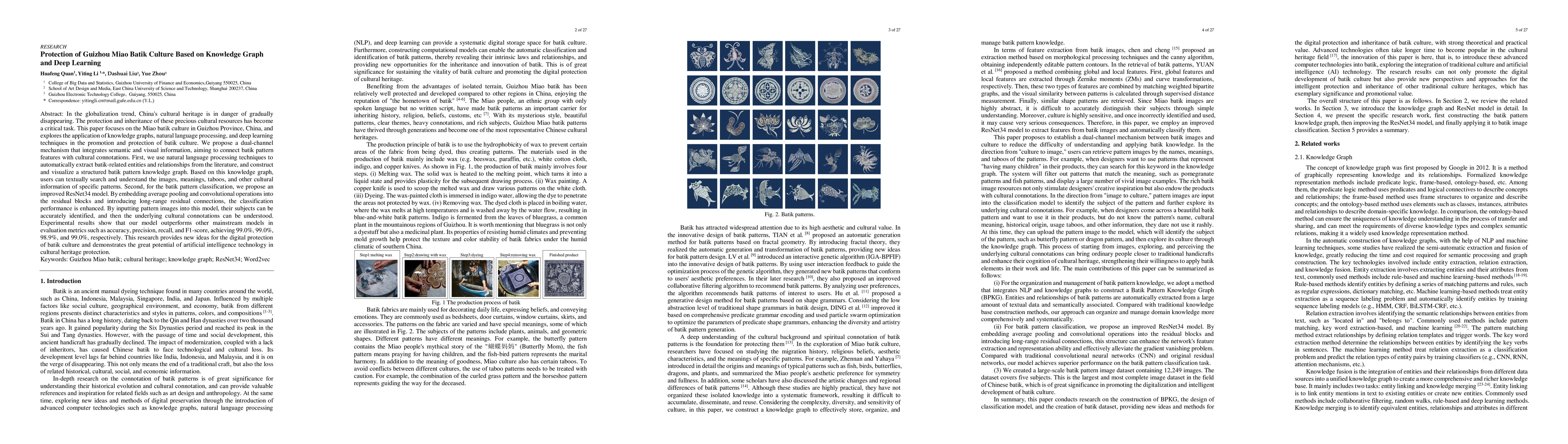 Thumbnail for Protection of Guizhou Miao Batik Culture Based on Knowledge Graph and
  Deep Learning