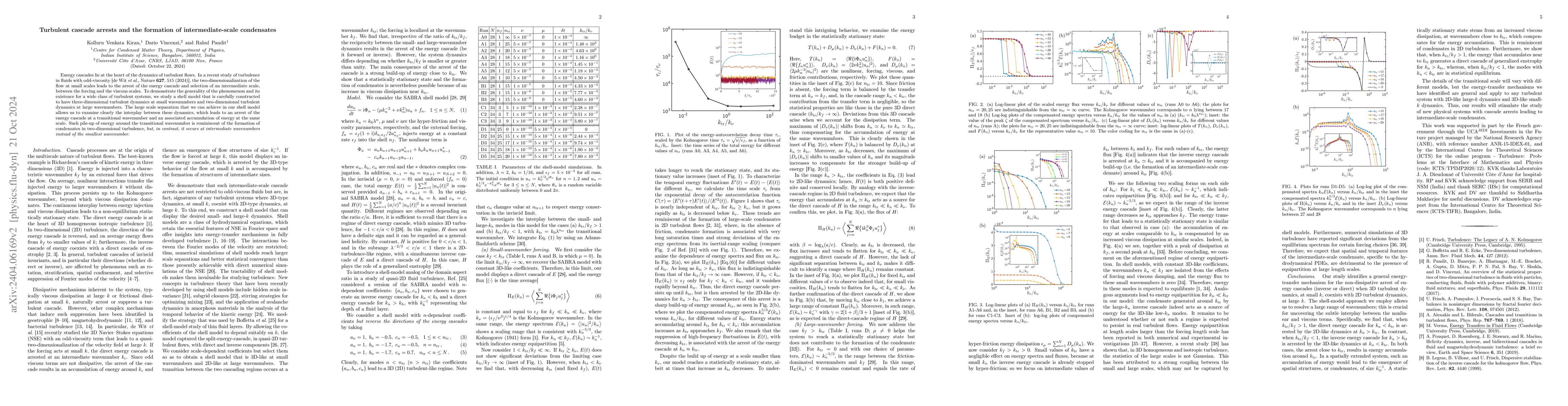Thumbnail for Turbulent cascade arrests and the formation of intermediate-scale
  condensates