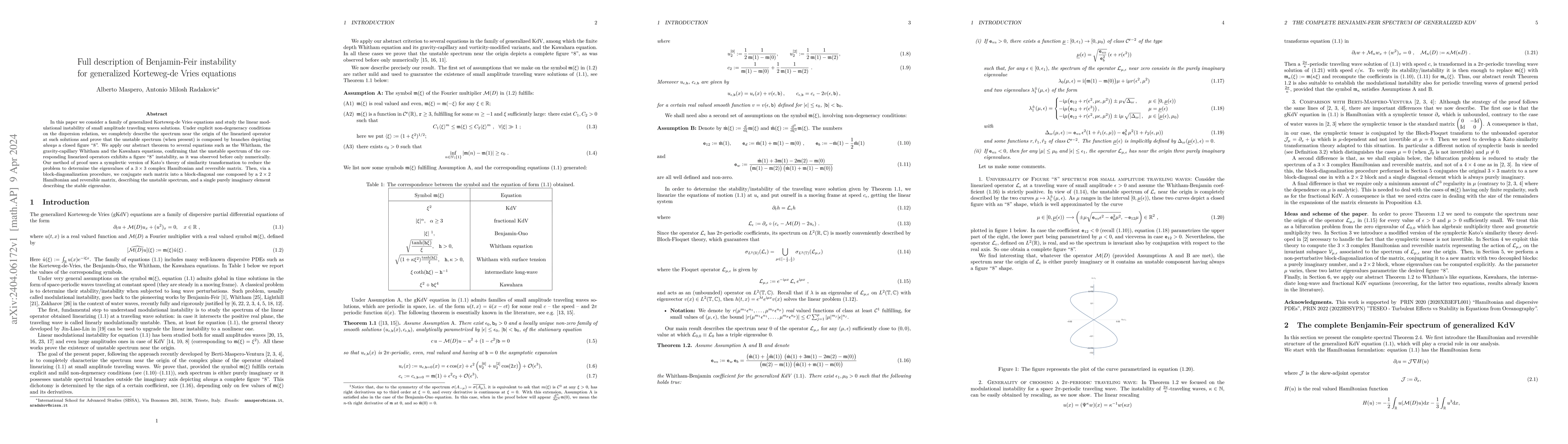 Thumbnail for Full description of Benjamin-Feir instability for generalized
  Korteweg-de Vries equations