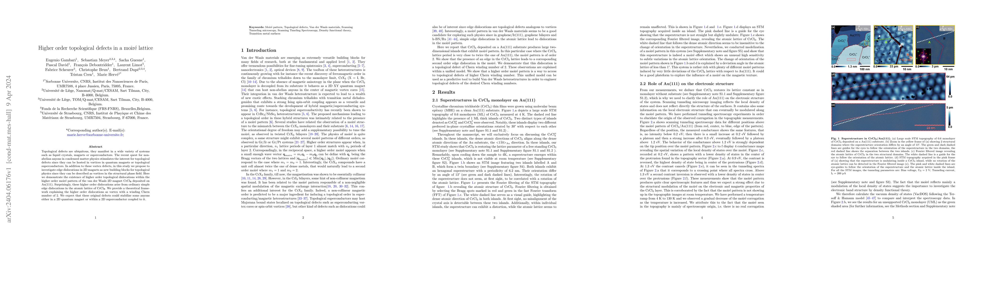 Thumbnail for Higher order topological defects in a moir\'e lattice