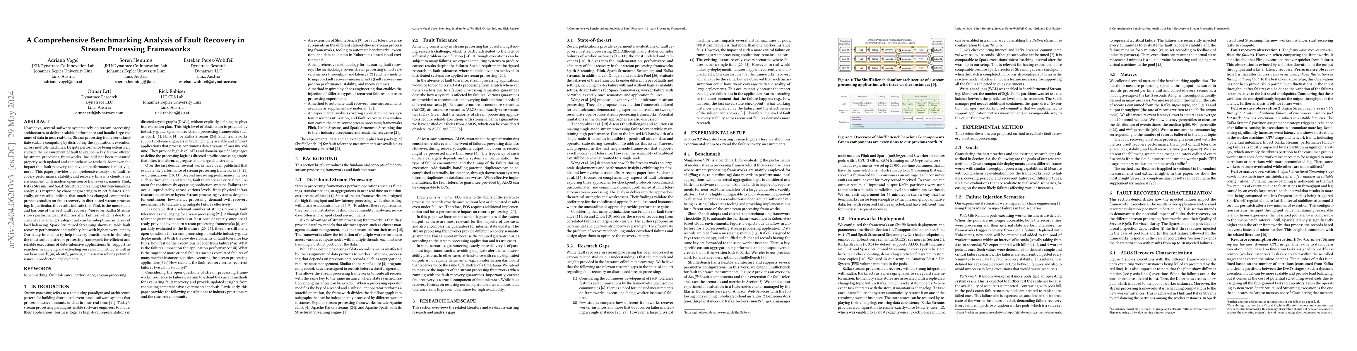 Thumbnail for A Comprehensive Benchmarking Analysis of Fault Recovery in Stream
  Processing Frameworks