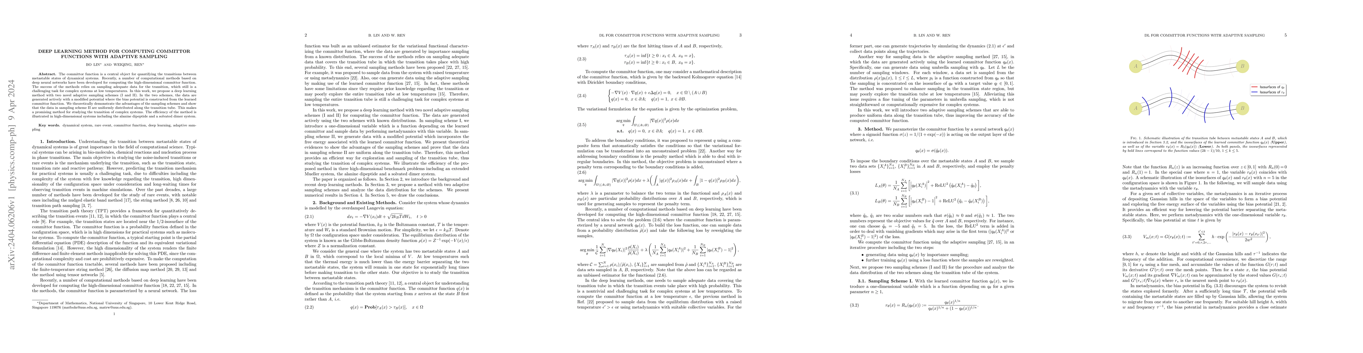Thumbnail for Deep Learning Method for Computing Committor Functions with Adaptive
  Sampling