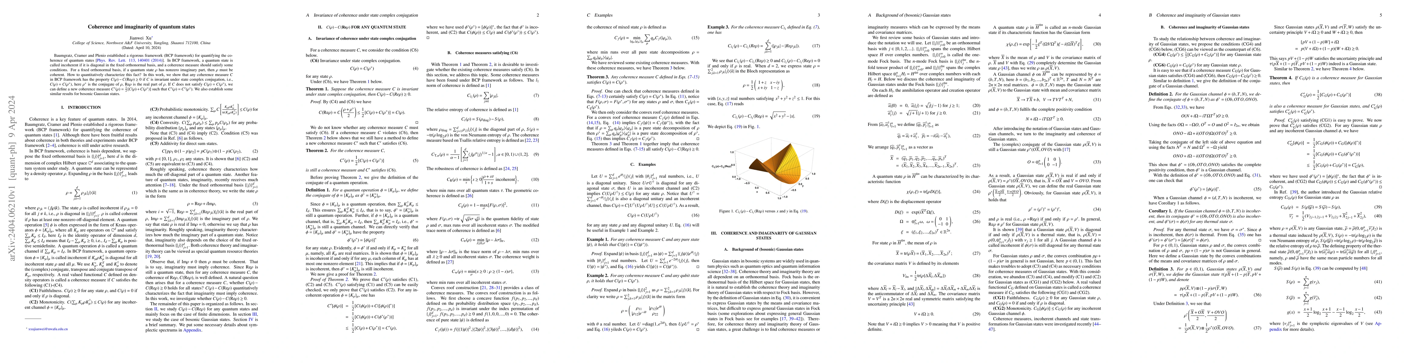 Thumbnail for Coherence and imaginarity of quantum states