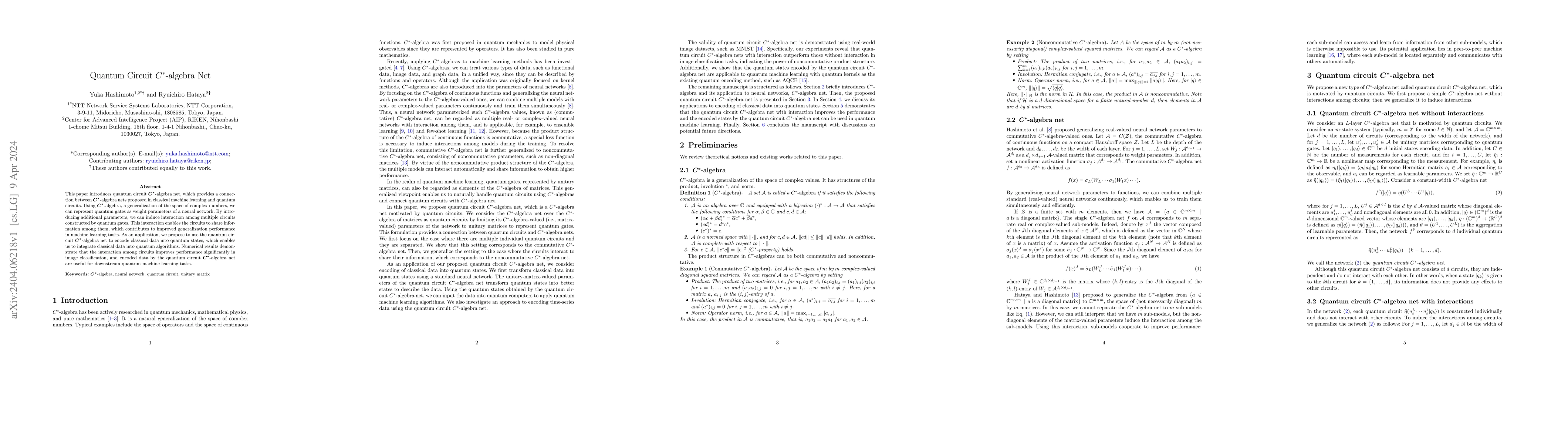 Thumbnail for Quantum Circuit $C^*$-algebra Net