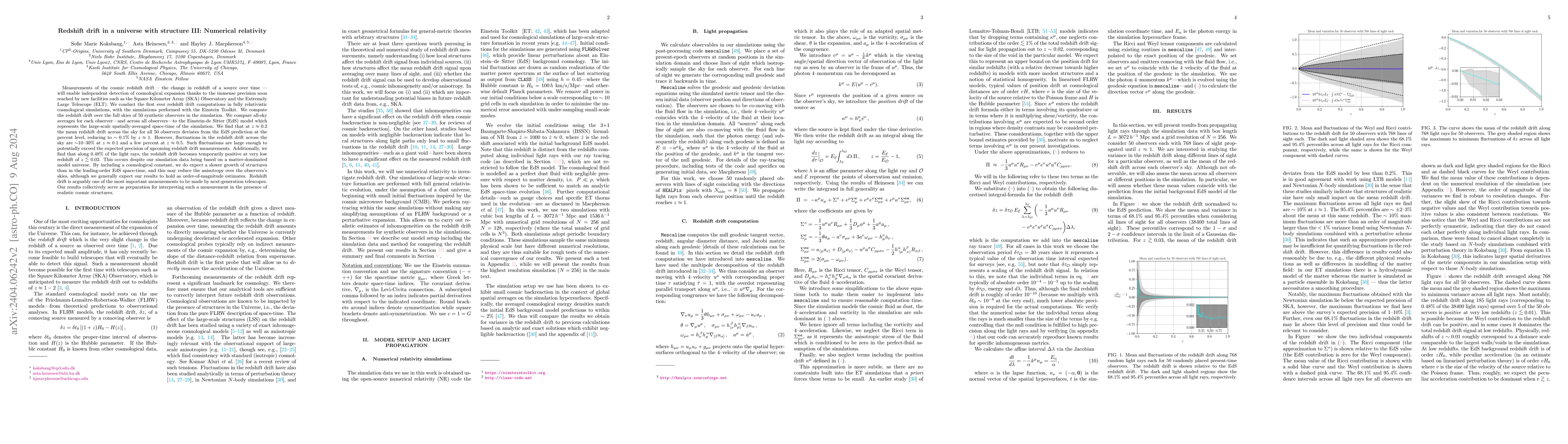 Thumbnail for Redshift drift in a universe with structure III: Numerical relativity