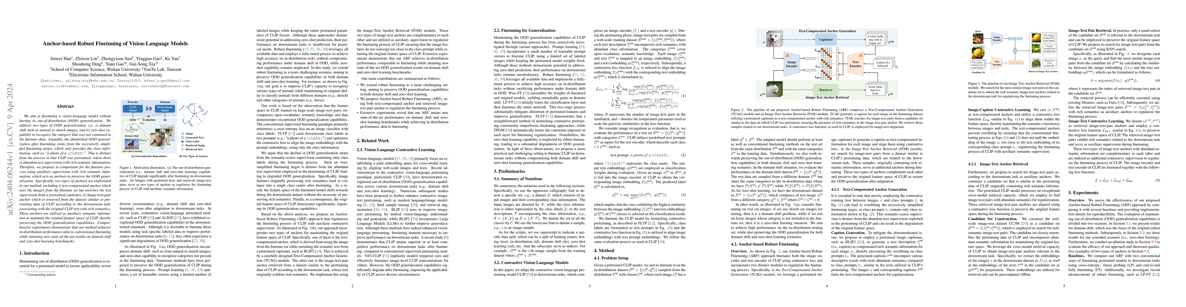 Thumbnail for Anchor-based Robust Finetuning of Vision-Language Models