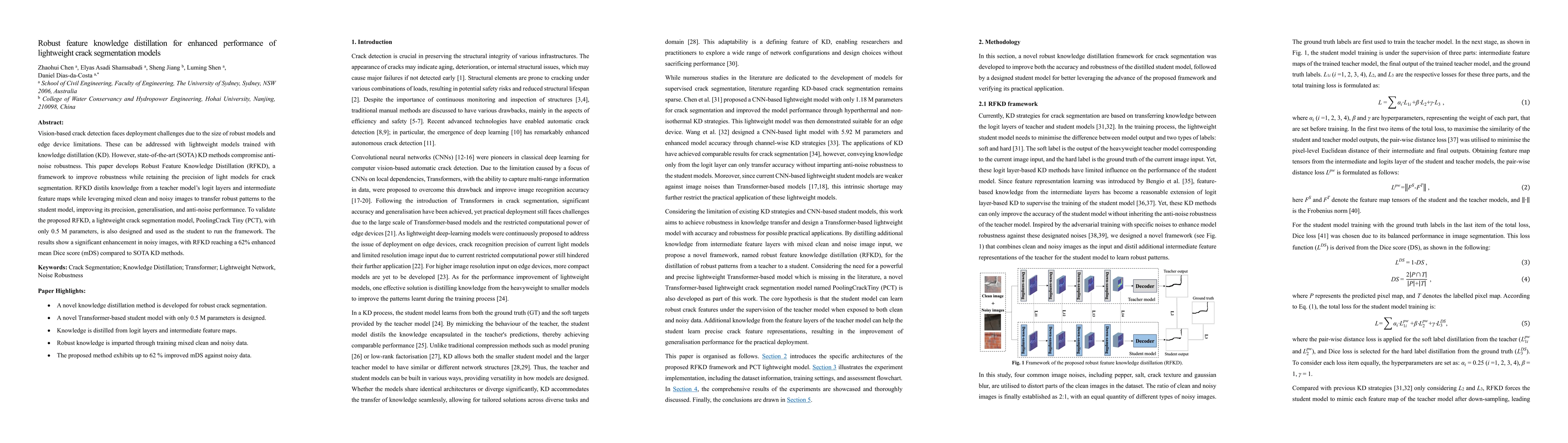 Thumbnail for Robust feature knowledge distillation for enhanced performance of
  lightweight crack segmentation models