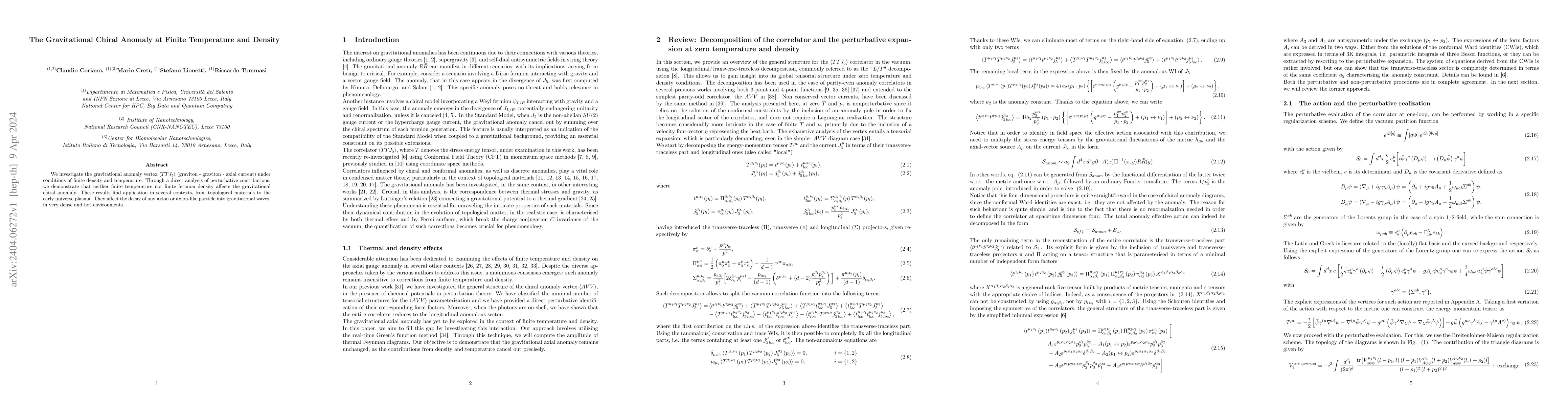Thumbnail for The Gravitational Chiral Anomaly at Finite Temperature and Density