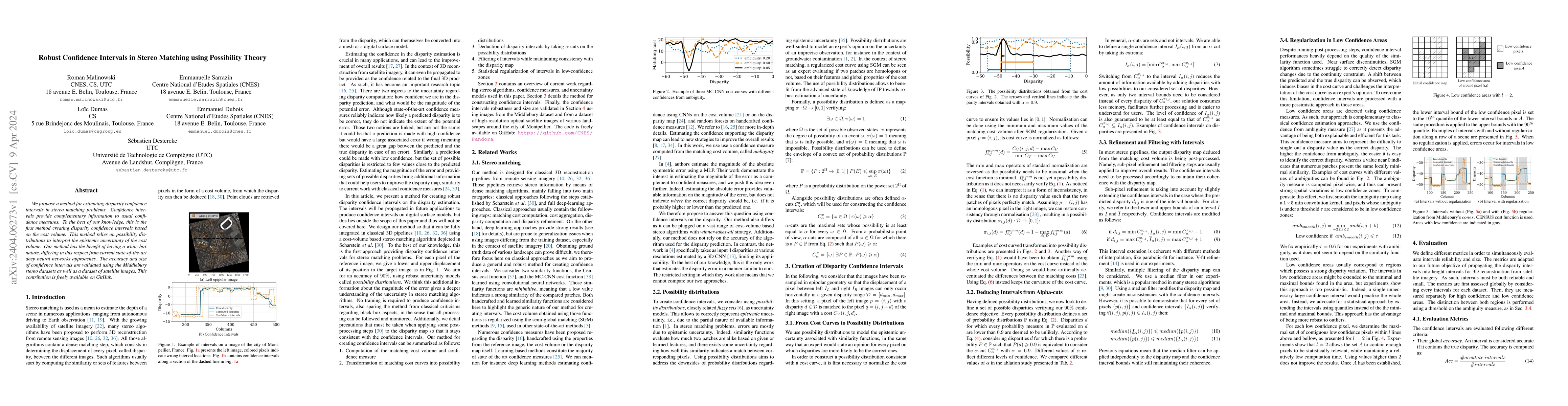 Thumbnail for Robust Confidence Intervals in Stereo Matching using Possibility Theory