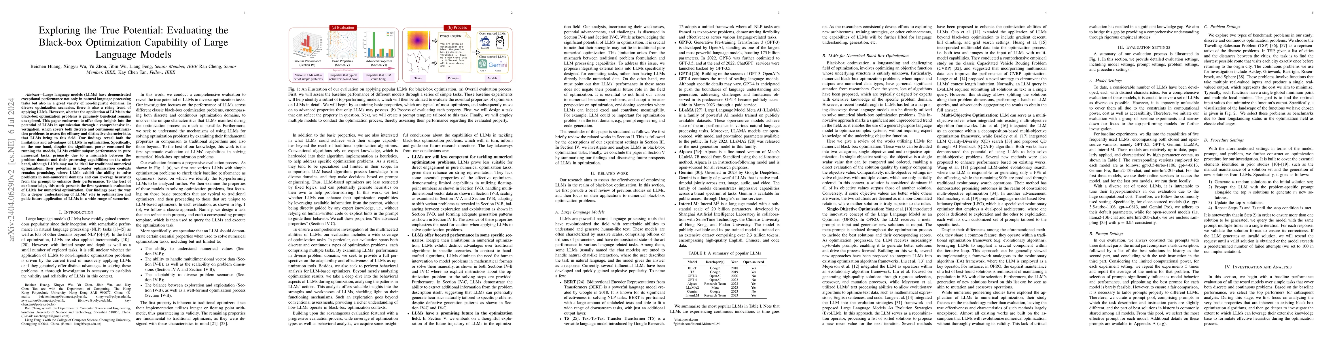Thumbnail for Exploring the True Potential: Evaluating the Black-box Optimization
  Capability of Large Language Models