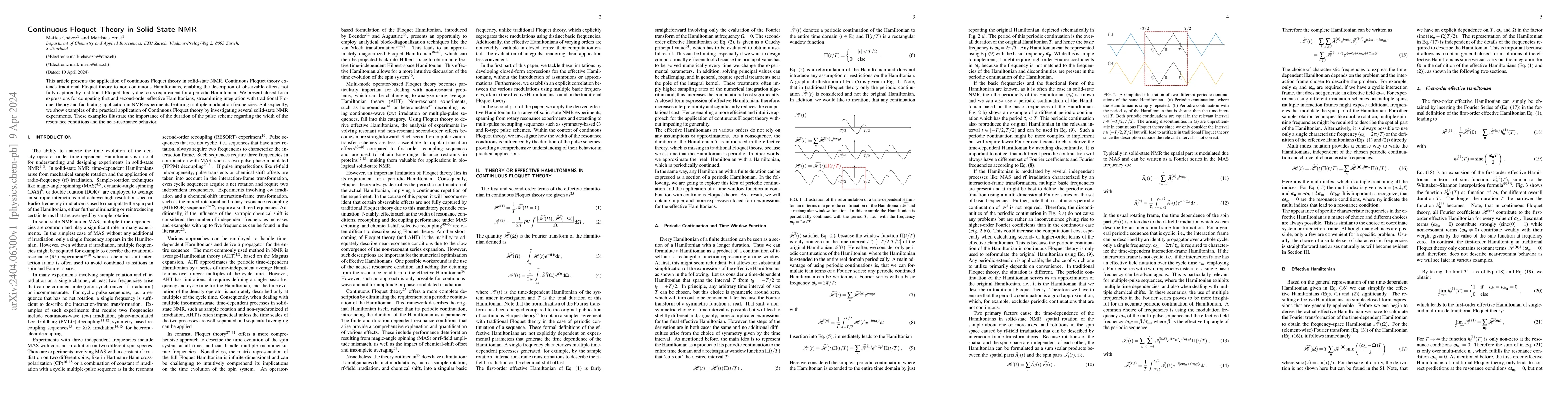 Thumbnail for Continuous Floquet Theory in Solid-State NMR