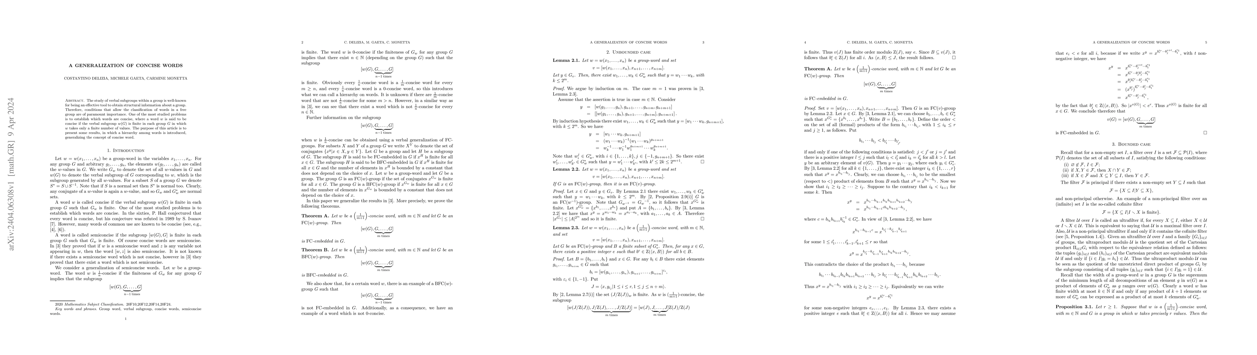 Thumbnail for A generalization of concise words