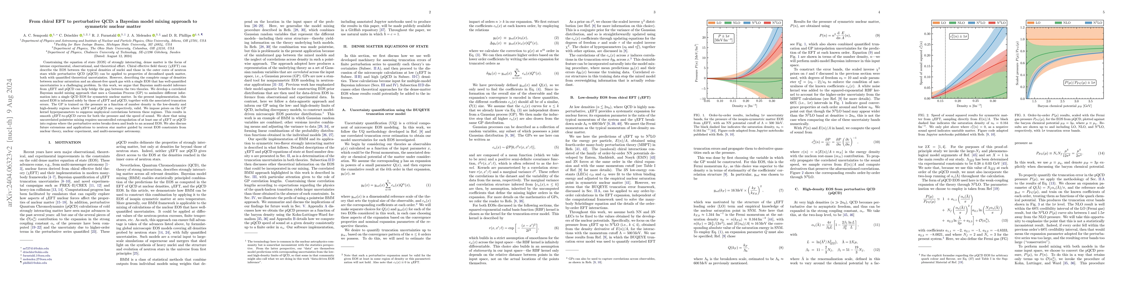 Thumbnail for From chiral EFT to perturbative QCD: a Bayesian model mixing approach to
  symmetric nuclear matter