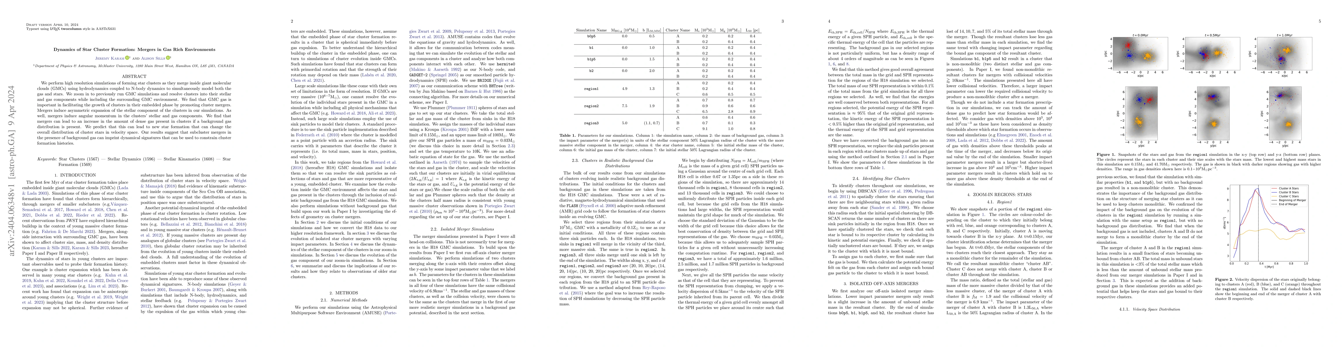 Thumbnail for Dynamics of Star Cluster Formation: Mergers in Gas Rich Environments