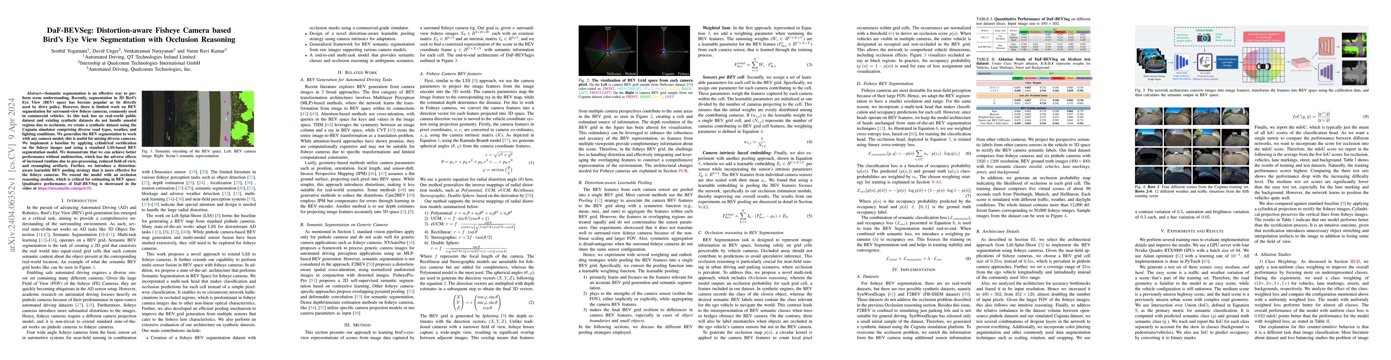 Thumbnail for DaF-BEVSeg: Distortion-aware Fisheye Camera based Bird's Eye View
  Segmentation with Occlusion Reasoning