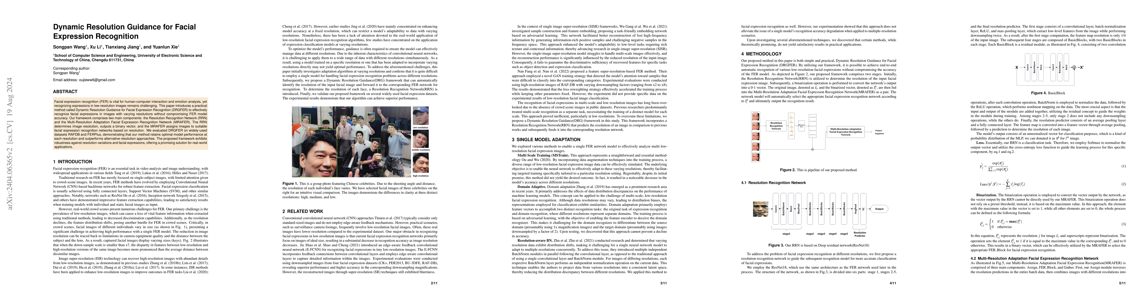 Thumbnail for Dynamic Resolution Guidance for Facial Expression Recognition