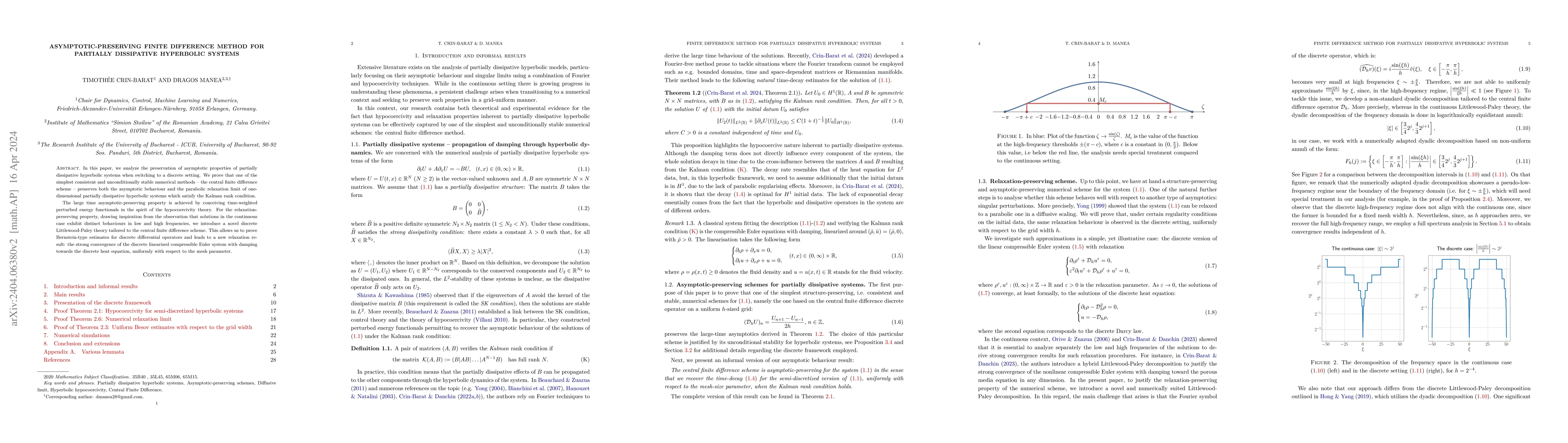 Thumbnail for Asymptotic-preserving finite difference method for partially dissipative
  hyperbolic systems