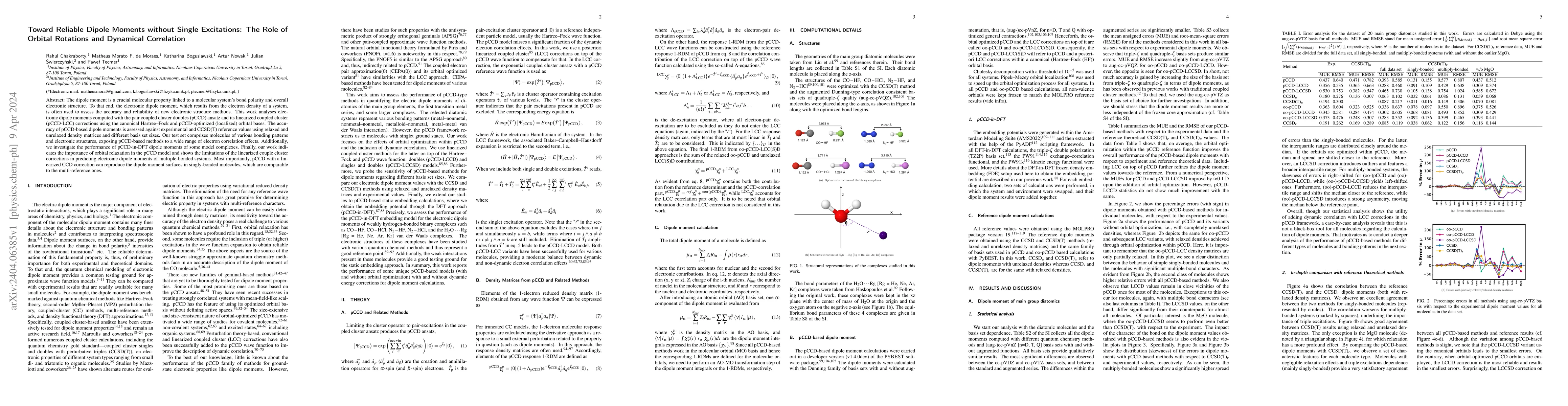 Thumbnail for Toward Reliable Dipole Moments without Single Excitations: The Role of
  Orbital Rotations and Dynamical Correlation