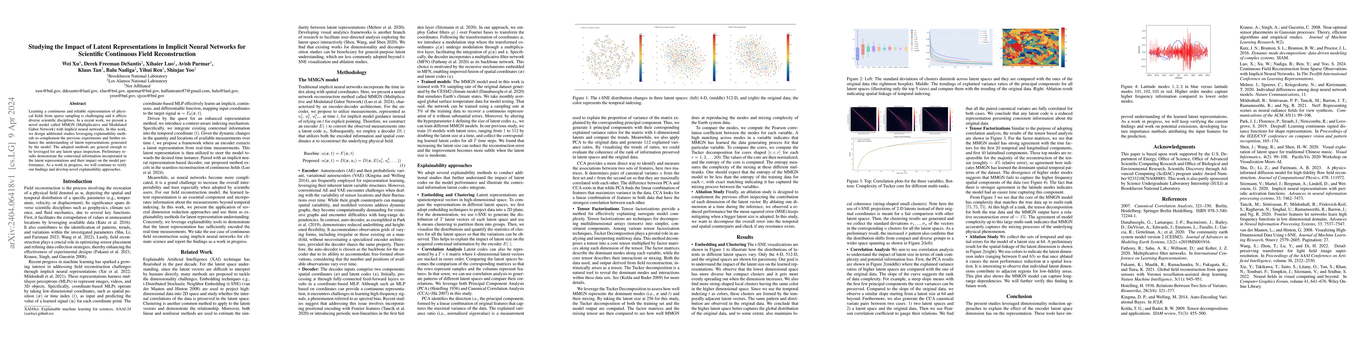 Thumbnail for Studying the Impact of Latent Representations in Implicit Neural
  Networks for Scientific Continuous Field Reconstruction