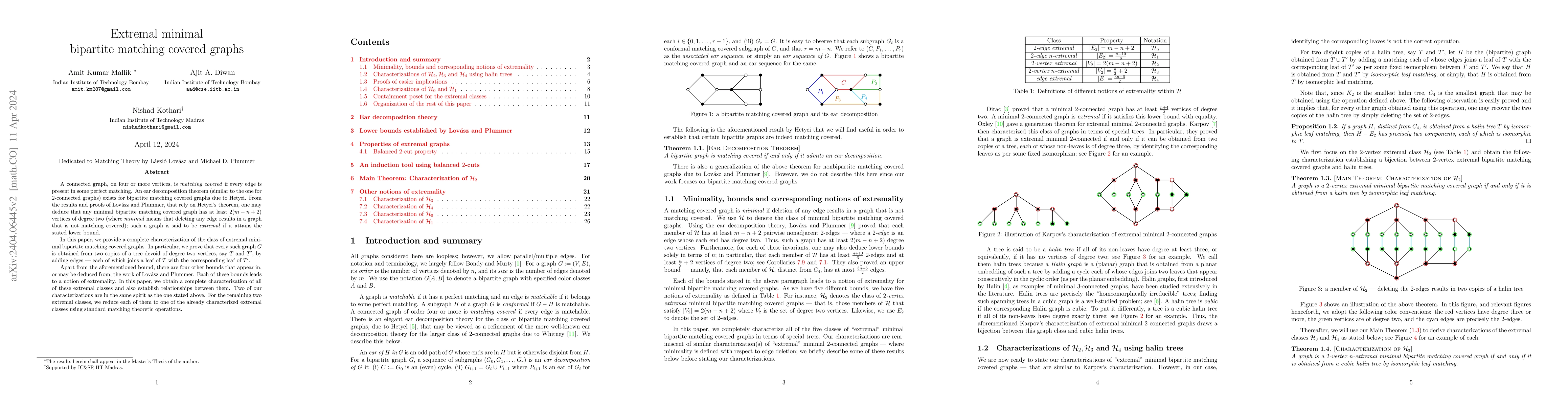 Thumbnail for Extremal minimal bipartite matching covered graphs