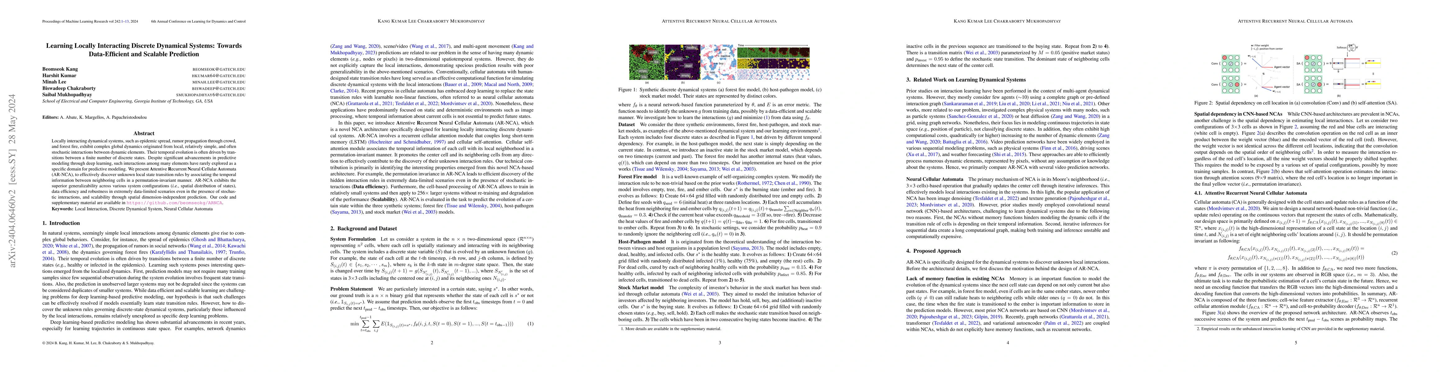 Thumbnail for Learning Locally Interacting Discrete Dynamical Systems: Towards
  Data-Efficient and Scalable Prediction