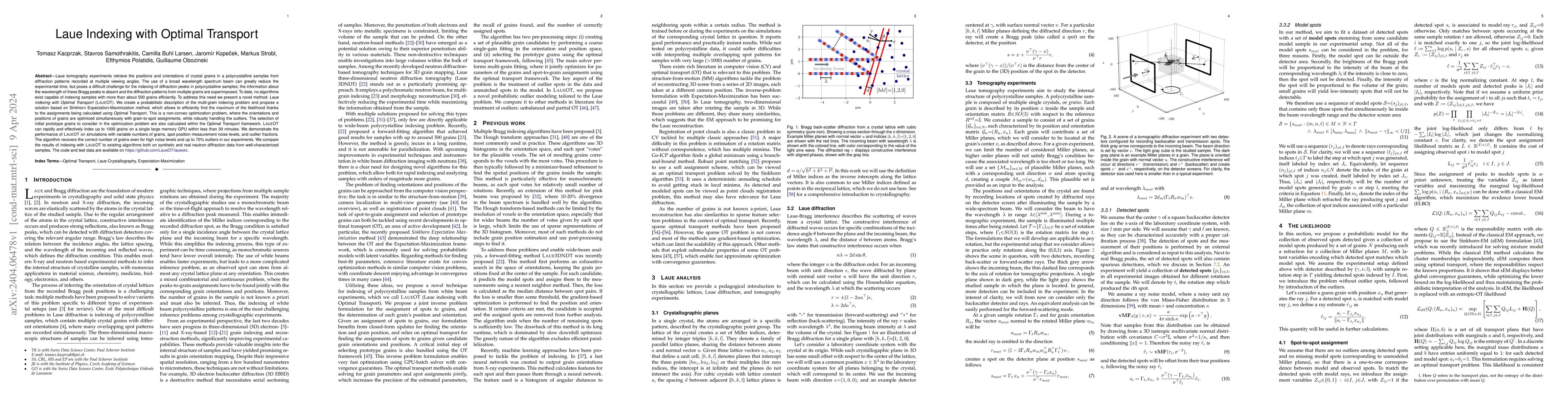 Thumbnail for Laue Indexing with Optimal Transport
