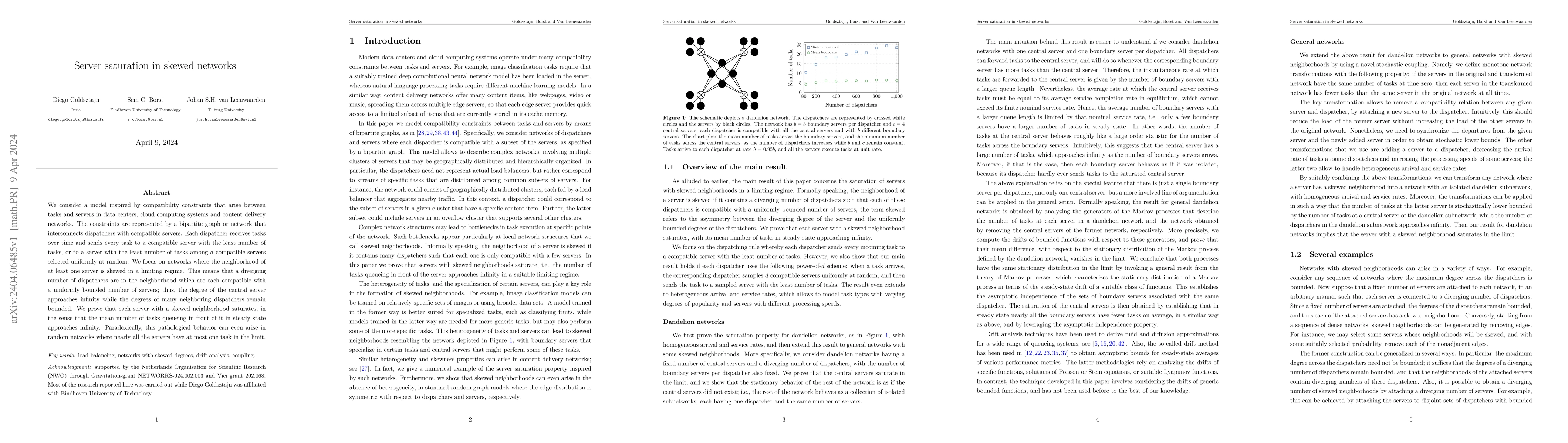 Thumbnail for Server saturation in skewed networks