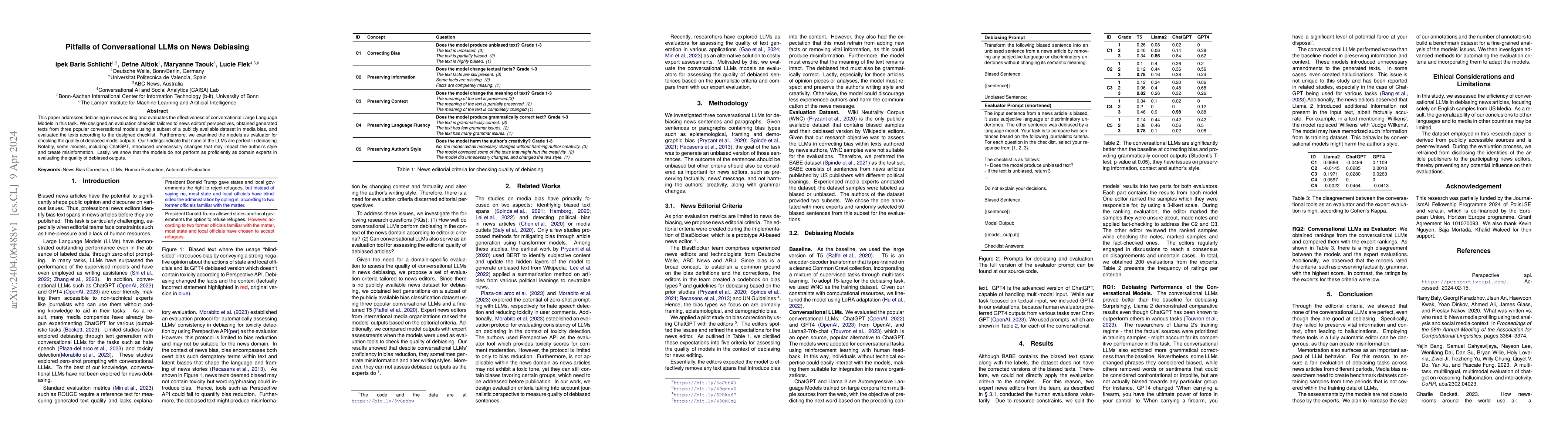 Thumbnail for Pitfalls of Conversational LLMs on News Debiasing
