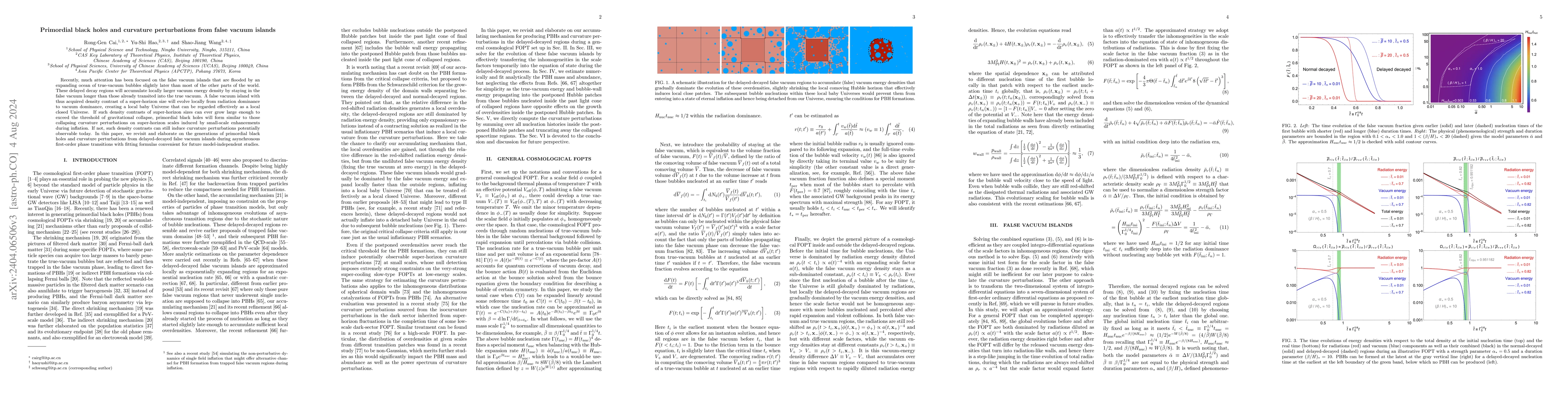 Thumbnail for Primordial black holes and curvature perturbations from false vacuum
  islands