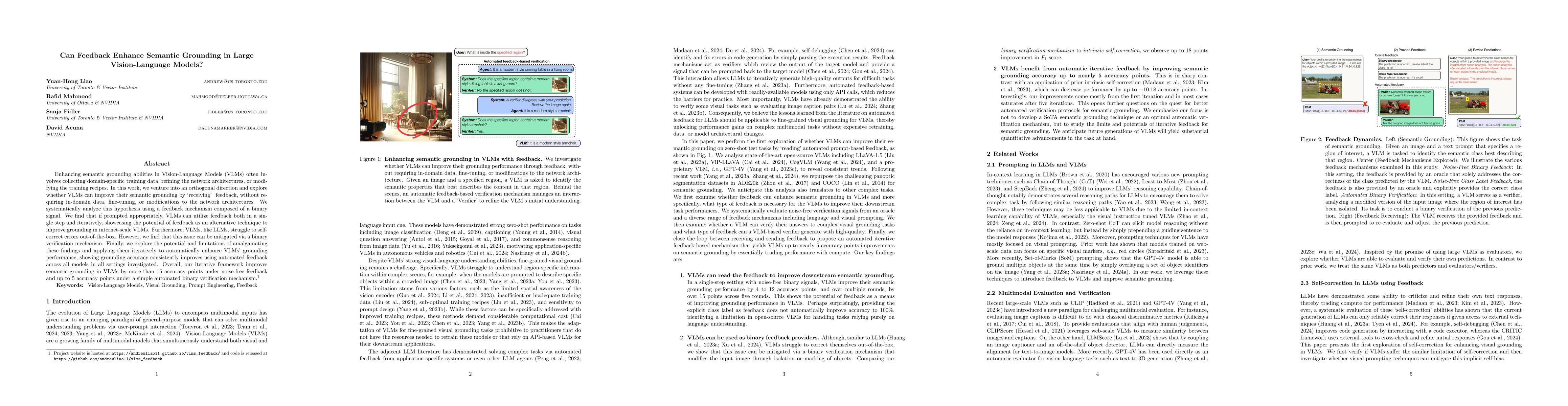 Thumbnail for Can Feedback Enhance Semantic Grounding in Large Vision-Language Models?