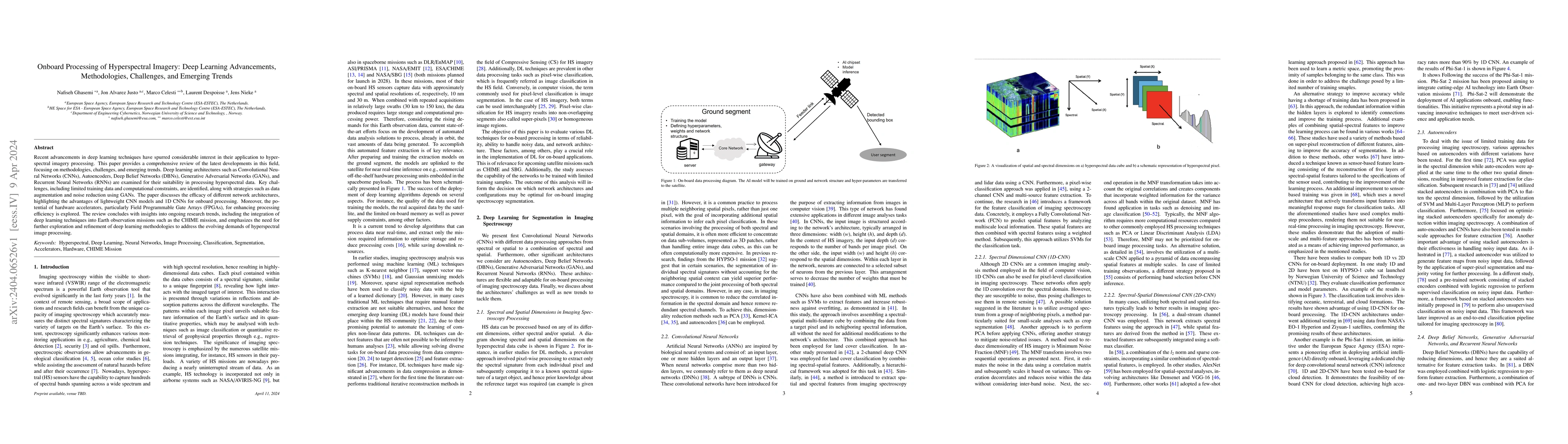 Thumbnail for Onboard Processing of Hyperspectral Imagery: Deep Learning Advancements,
  Methodologies, Challenges, and Emerging Trends