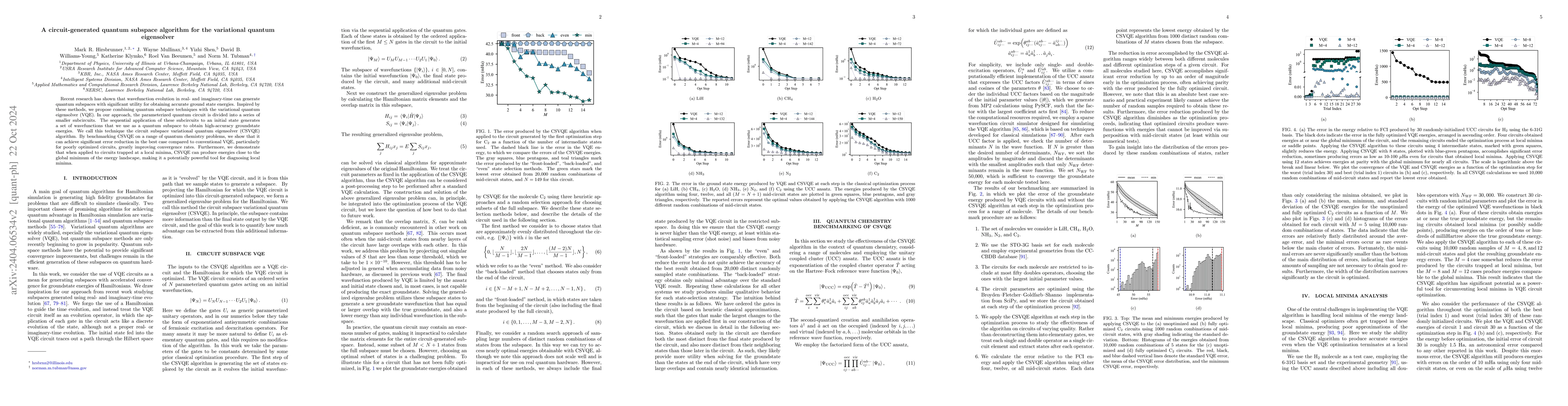 Thumbnail for Diagnosing local minima and accelerating convergence of variational
  quantum eigensolvers with quantum subspace techniques