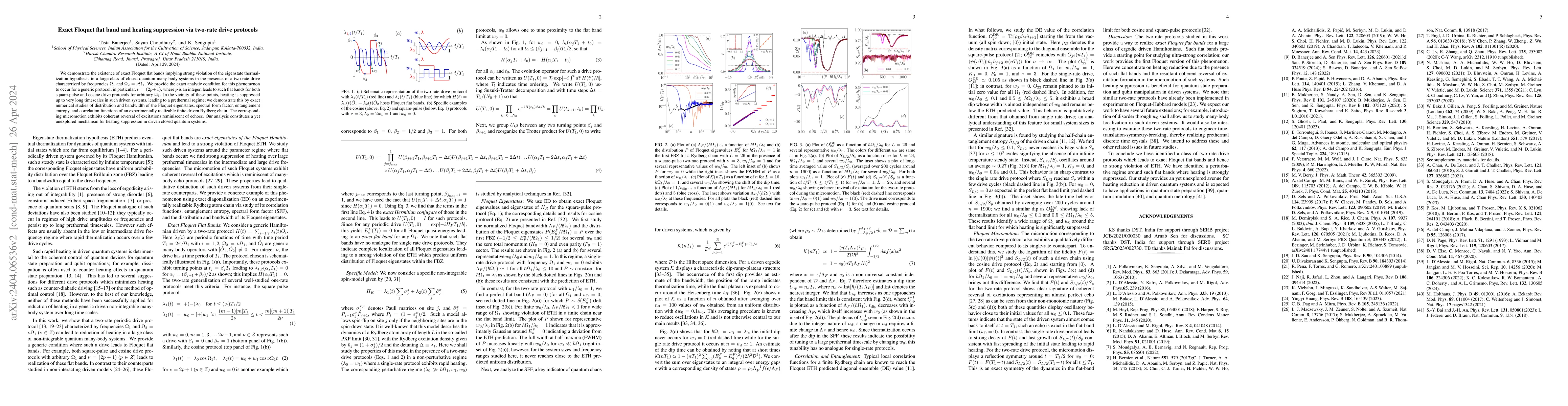 Thumbnail for Exact Floquet flat band and heating suppression via two-rate drive
  protocols
