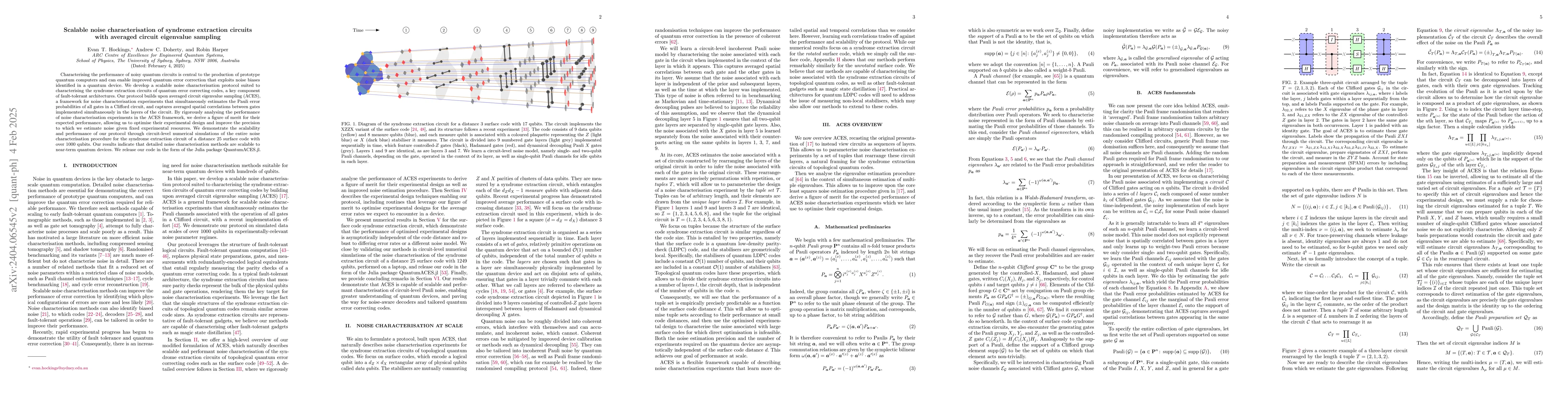 Thumbnail for Scalable noise characterisation of syndrome extraction circuits with
  averaged circuit eigenvalue sampling