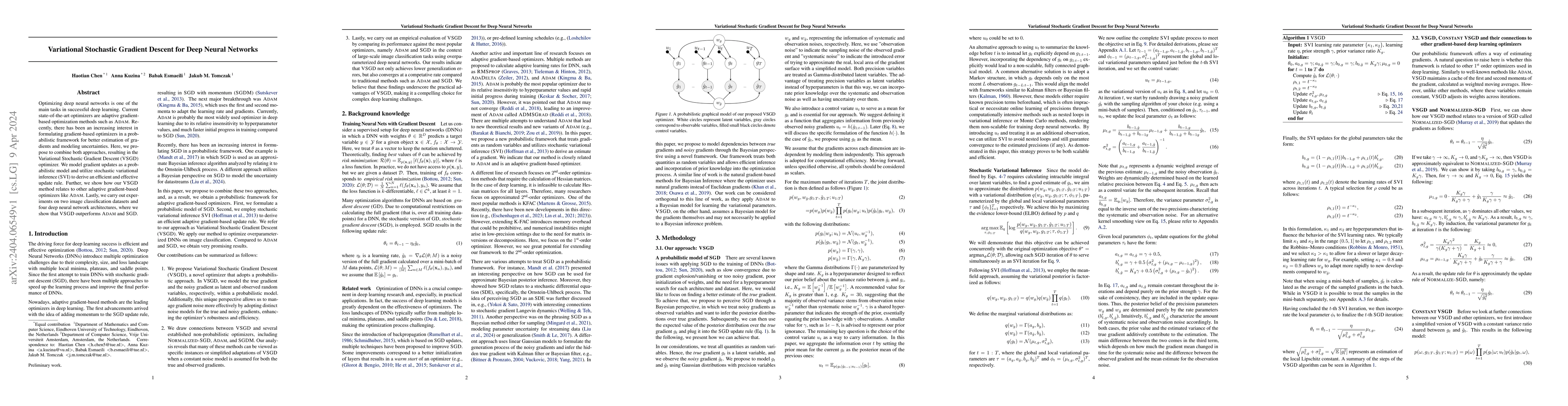 Thumbnail for Variational Stochastic Gradient Descent for Deep Neural Networks