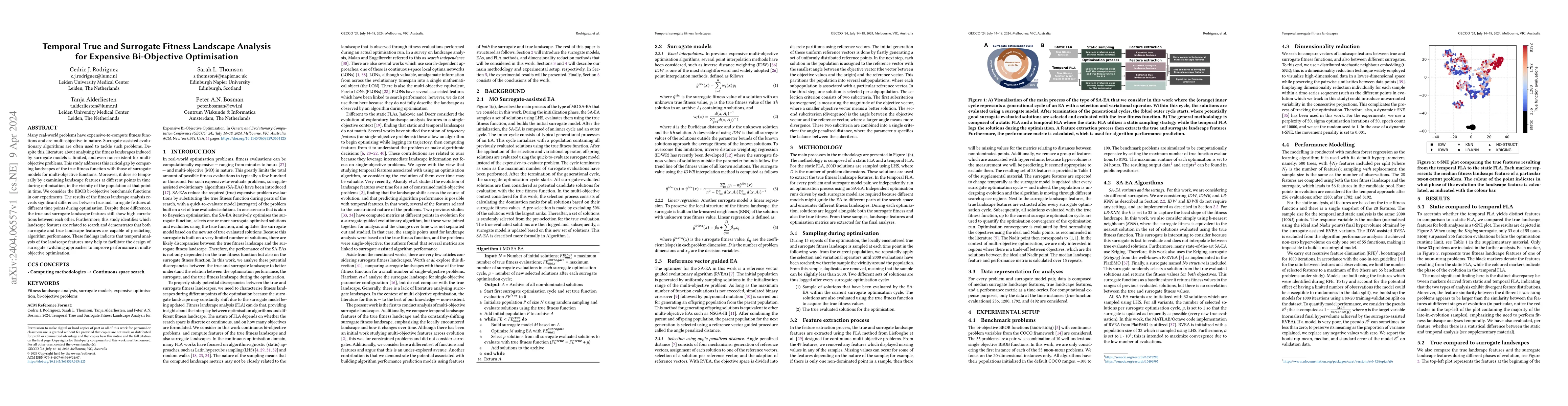 Thumbnail for Temporal True and Surrogate Fitness Landscape Analysis for Expensive
  Bi-Objective Optimisation