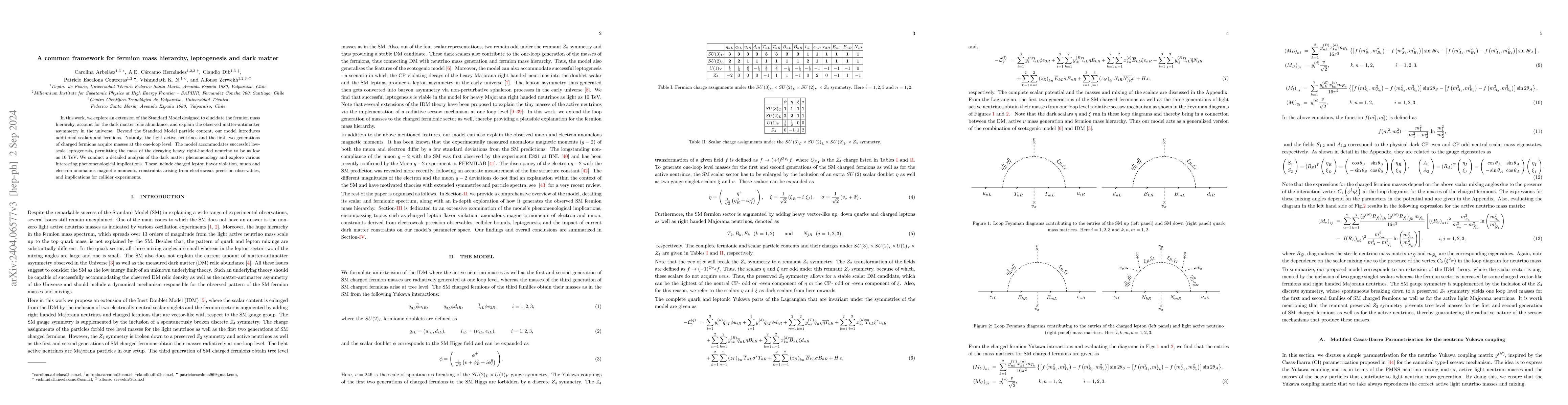 Thumbnail for A common framework for fermion mass hierarchy, leptogenesis and dark
  matter
