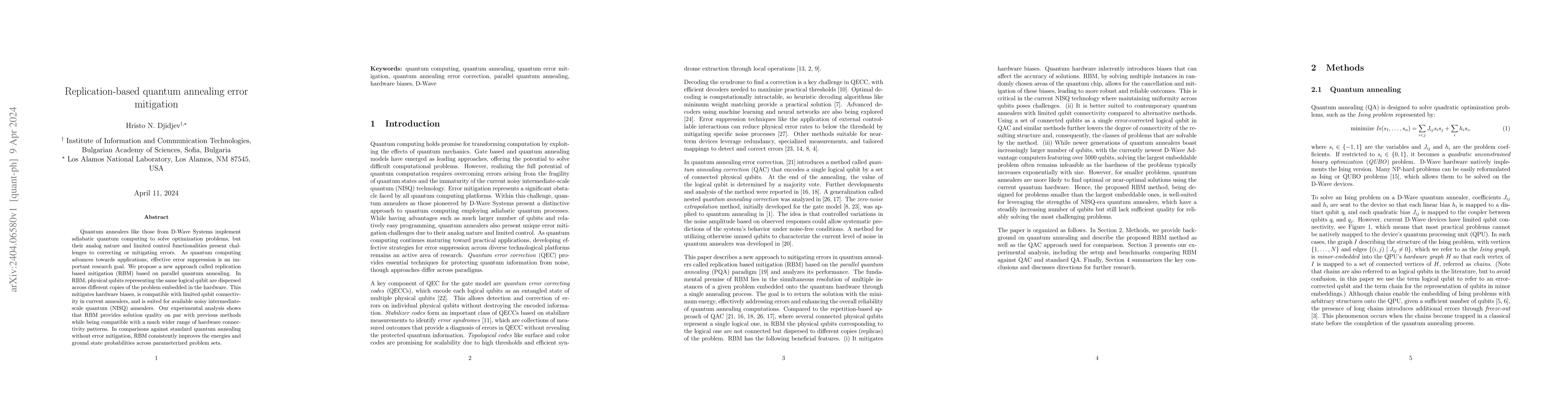 Thumbnail for Replication-based quantum annealing error mitigation