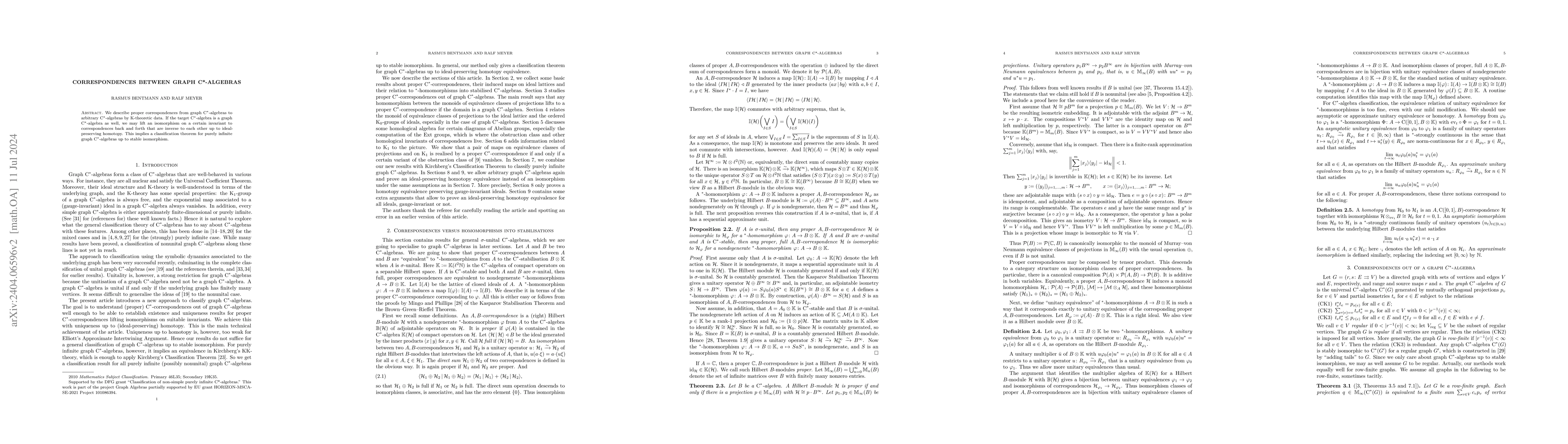 Thumbnail for Correspondences between graph C*-algebras