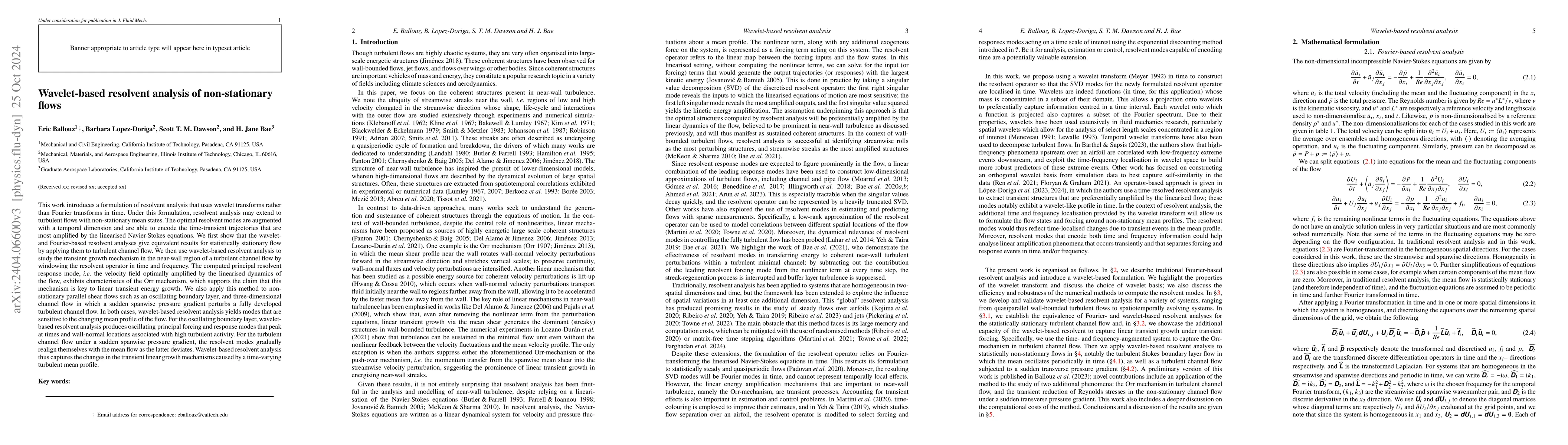 Thumbnail for Wavelet-based resolvent analysis of non-stationary flows