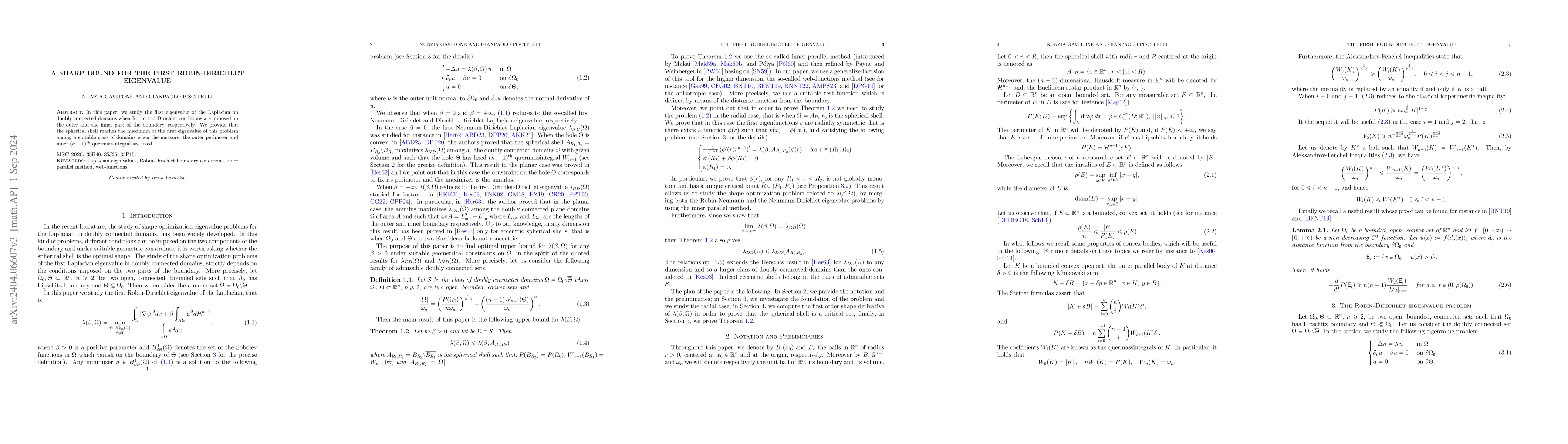 Thumbnail for An isoperimetric inequality for the first Robin-Dirichlet eigenvalue of
  the Laplacian