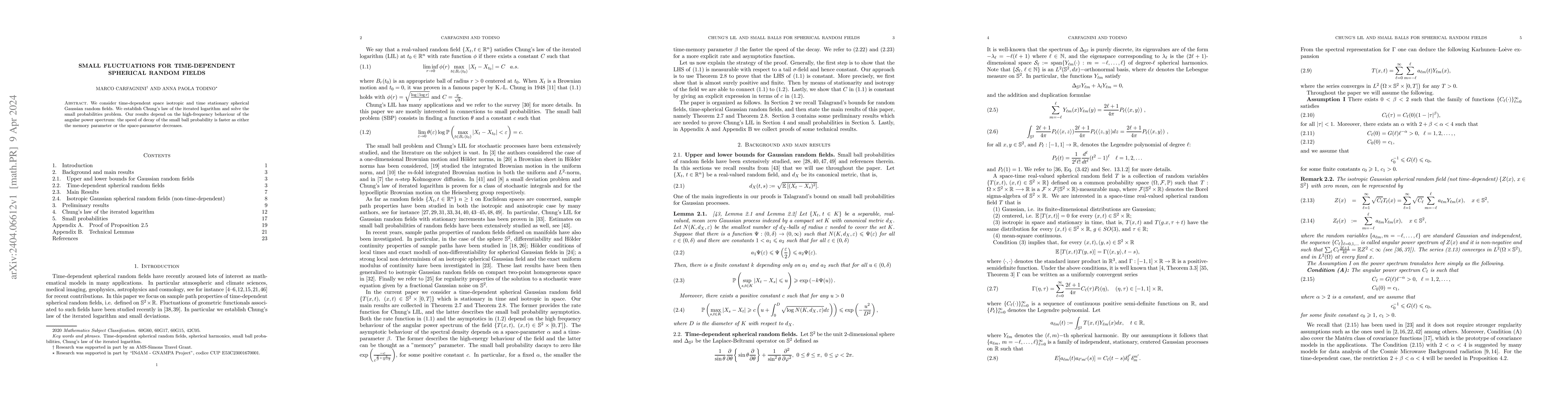 Thumbnail for Small fluctuations for time-dependent spherical random fields